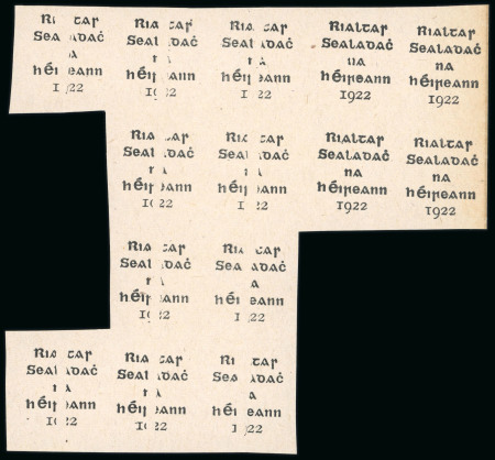 Stamp of Ireland » 1922 Overprint Proofs (PR1-PR29) 1922 Proof with black overprint on thick whitish paper,