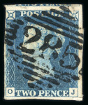 Stamp of Ireland » Postal History (Arranged alphabetically by County) 1840 2d blue, just touch to good margins, used with