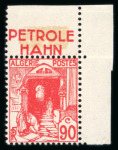 Stamp of Colonies françaises » Algérie Algérie : 1938, YT n° 137Aa Rue de la Kasbah 90 cts rouge avec bande publicitaire Petrole Hahn,