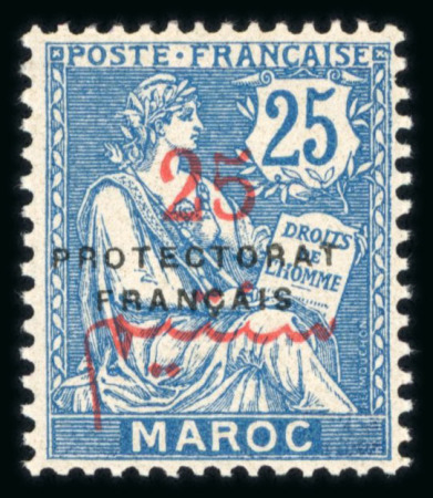 Stamp of Colonies françaises » Maroc Maroc : 1914, YT n° 37, 38, 40, 41, 42, 43 et 44, les sept timbres avec variété lettre "s" renversée