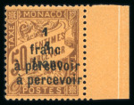 Stamp of Colonies françaises » Monaco Monaco timbre taxe : 1925, YT n° 17a variété double surcharge neuf *
