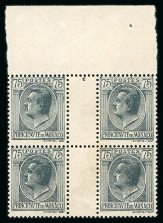 Stamp of Colonies françaises » Monaco Monaco Millésime : 1926, YT n° 92 bloc de quatre avec manchette sans millésime neuf **
