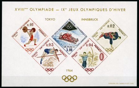 Stamp of Colonies françaises » Monaco Monaco : 1964, bloc-spécial Tokyo YT n° 7 neuf ** MNH.