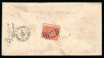 Stamp of Egypt » 1874 Bulaq 1pi red, three singles on separate covers, plus pair