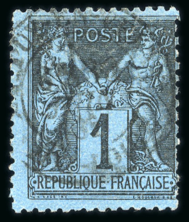 Stamp of France » Type Sage 1876-1900 1880, YT n° 84 Bleu de Prusse oblitéré, qualité très