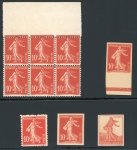 Stamp of France » Variétés et curiosités 1906-1907, lot de variétés peu courantes autour de