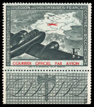 Stamp of France » Guerre 1914-1942, sur une plaquette, lot de timbres de guerre