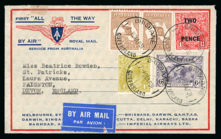 Stamp of Australia » Commonwealth of Australia 1929-34 Airmails & Flist Flights: Five covers showing