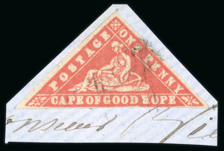 Stamp of South Africa » Cape of Good Hope 1861 Woodblock 1d vermilion, close to three good margins,