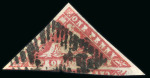 Stamp of South Africa » Cape of Good Hope 1861 Woodblock 1d brick-red, three good to large margins,