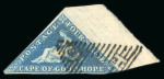 Stamp of South Africa » Cape of Good Hope 1863-64 4d deep blue, two huge marginal used singles,