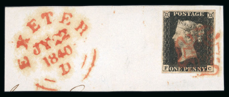 Stamp of Great Britain » 1840 1d Black and 1d Red plates 1a to 11 1840 1d black pl.1a FC with fine to good margins and
