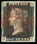 Stamp of Great Britain » 1840 1d Black and 1d Red plates 1a to 11 1840 1d black pl.1b HE with good even margins, lightly