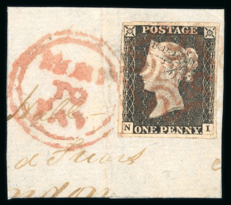 Stamp of Great Britain » 1840 1d Black and 1d Red plates 1a to 11 1840 1d black pl.2 NI, with good even margins, lightly