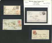 Stamp of Great Britain » 1854-1900 Postal History of the Perforated Line Engraved and Surface Printed Issues 1857-74 Destination Mail: Attractive group of thirteen