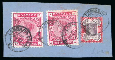 Stamp of Great Britain » 1855-1900 Surface Printed » 1883-84 & 1888 High Values 1883-84 5s rose or crimson, an attractive selection