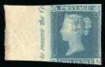 Stamp of Great Britain » 1841 2d Blue 1841 2d blue, pl. 3 EA, mint left inscriptional sheet