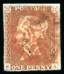Stamp of Great Britain » 1841 1d Red 1841 1d red, attractive specialised assembly of singles,
