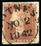 Stamp of Great Britain » 1841 1d Red 1841 1d red, attractive specialised assembly of singles