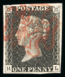 Stamp of Great Britain » 1840 1d Black and 1d Red plates 1a to 11 1840 1d black pl.6 HL with good margins, lightly tied