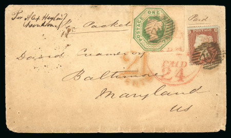 Stamp of Great Britain » 1847-54 Embossed 1847-54 1s green, right sheet marginal single, used