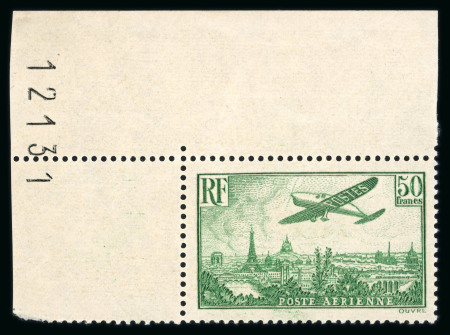 Stamp of France » Poste Aérienne 1936, PA YT n° 14 "50 Francs Vert" neuf ** MNH. Superbe