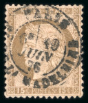 Stamp of France » Emission Cérès 1871-72 1876, Y&T n°55b brun sur rose, très bel exemplaire