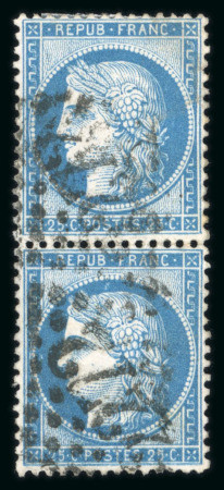 Stamp of France » Emission Cérès 1871-72 1871, Y&T n°60Cb, 25 centimes bleu type II et type