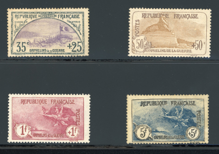 Stamp of France » Émissions à partir de 1900 1917, Y&T n°152/155, les 4 principales valeurs de la