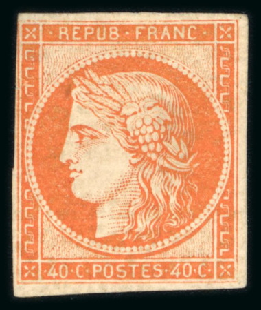 Stamp of France » Type Cérès de 1849-1850 1850, Y&T n°5A, 40 centimes orange foncé neuf avec