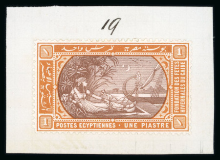 Stamp of Egypt » Commemoratives 1895 Winter Festivals Foundation, De La Rue proof numbered "19" on archival fragment