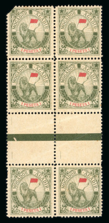 Stamp of Colonies françaises » Maroc Mogador-Agadir: Group of mint incl. the set in mint n.h. blocks of four