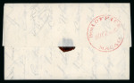 Stamp of China » Macao 1835 (Jul 9) entire struck on the reverse with a very good "Boat OFFICE / 10 Cents / MACAO" hs in red