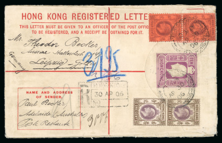 Stamp of Hong Kong 1906 (Apr 30) 10c Registered envelope sent to Germany