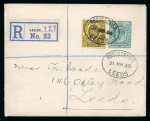Stamp of Great Britain » King Edward VII » 1911 Harrison & Sons Issues 1930 (Mar 31) envelope sent registered in Leeds with Harrison & Sons 1911 3d purple on lemon