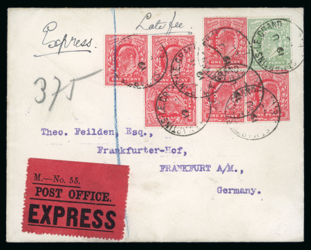 Stamp of Great Britain » Collections 1908-69, Trio of items incl. two express covers and a QEII telegram