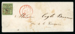 Stamp of Switzerland / Schweiz » Kantonalmarken » Genf 1845, rechte Hälfte der Doppelgenf auf Ortsbrief von Genf