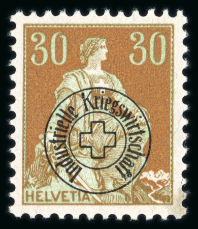 Stamp of Switzerland / Schweiz » Industrielle Kriegswirtschaft 1918, Industrielle Kriegswirtschaft Probedrucke kompletter Satz von 8 Werten