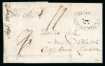 Stamp of Great Britain » Postal History » Maritime 1803 (Jan 4) part cover with fine strike of the very rare "Ship Lre / (<mark>crown</mark>)/ NEW-RUMNEY" hs in black