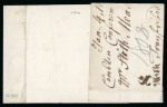 Stamp of Great Britain » Postal History » Maritime 1803 (Jan 4) part cover with fine strike of the very rare "Ship Lre / (<mark>crown</mark>)/ NEW-RUMNEY" hs in black