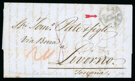 Stamp of Egypt » Austrian Post Offices » Alexandria 1853 (8.4) Folded letter sheet from Alexandria via
