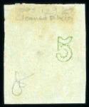 Stamp of Greece » Large Hermes Heads » 1868-69 Cleaned plates 5L Grey green, mint with full original gum, very large even margins