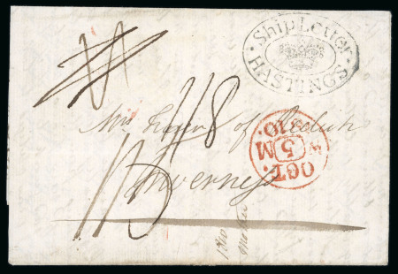 Stamp of Great Britain » Postal History » Maritime 1810 (Jul 2) entire from British Guiana to Scotland with "Ship Letter / (crown) / HASTINGS" oval hs