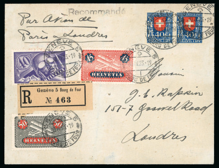 Stamp of Switzerland / Schweiz » Flugpost » Flugbriefe 1923 (30.4), Handley Page Transport Ltd. Linie Genf-London