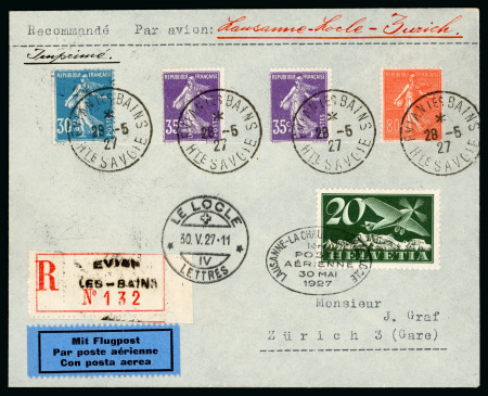 Stamp of Switzerland / Schweiz » Flugpost » Flugbriefe 1927 (30.05), Erstflug Lausanne-Le Locle