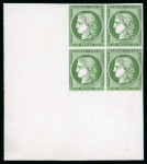 Stamp of Greece » Large Hermes Heads » 1861 Barre proofs 1858 French Essay: Three bottom left corner sheet marginal