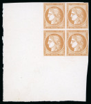 Stamp of Greece » Large Hermes Heads » 1861 Barre proofs 1858 French Essay: Three bottom left corner sheet marginal
