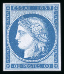 Stamp of Greece » Large Hermes Heads » 1861 Barre proofs Single of the "Cérès 1858" plate-proof in blue on