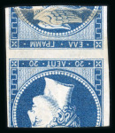 Stamp of Greece » Large Hermes Heads » 1861 Barre proofs 20 lepta plate-proof printed recto/verso (Constant