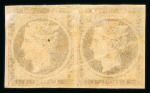 Stamp of Greece » Large Hermes Heads » 1861 Paris print 1 lepton Paris printing (1861) - Brown. Mint pair.